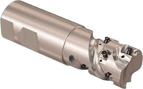 Seco - 1" Cutting Diam, 1" Shank Diam, 8mm Max Depth of Cut, Straight Shank Indexable Copy End Mill - 2 Inserts, LOEX Insert, R217.94 Toolholder - Industrial Tool & Supply