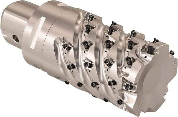 Seco - 44mm Cutting Diam, 8mm Max Depth of Cut, Modular Connection Indexable Copy End Mill - 4 Inserts, LOEX Insert, R217.94 Toolholder - Industrial Tool & Supply