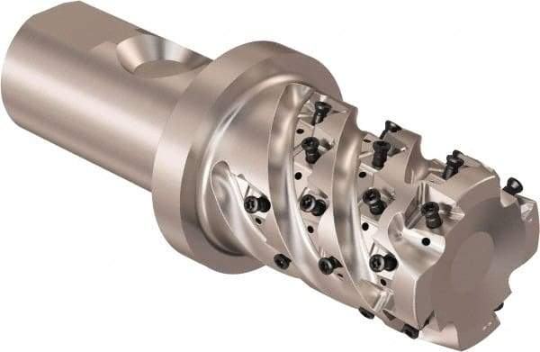 Seco - 40mm Cutting Diam, 32mm Shank Diam, 8mm Max Depth of Cut, Straight Shank Indexable Copy End Mill - 4 Inserts, LOEX Insert, R217.94 Toolholder - Industrial Tool & Supply