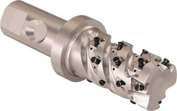 Seco - 32mm Cutting Diam, 25mm Shank Diam, 8mm Max Depth of Cut, Straight Shank Indexable Copy End Mill - 3 Inserts, LOEX Insert, R217.94 Toolholder - Industrial Tool & Supply