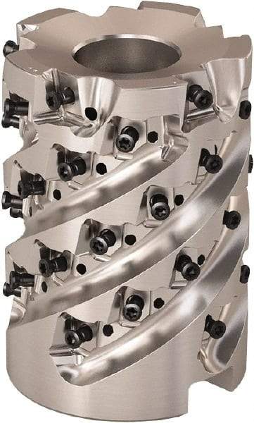 Seco - 5 Inserts, 50mm Cut Diam, 1-1/16" Arbor Diam, 57mm Max Depth of Cut, Indexable Square-Shoulder Face Mill - 0° Lead Angle, 2.7559" High, LOEX Insert Compatibility, Series Square T4-08 - Industrial Tool & Supply