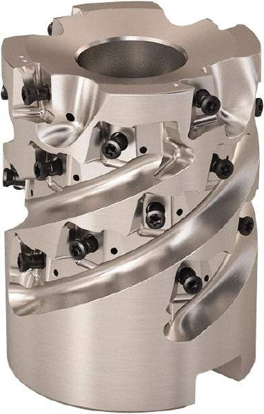 Seco - 4 Inserts, 50mm Cut Diam, 1-1/16" Arbor Diam, 43mm Max Depth of Cut, Indexable Square-Shoulder Face Mill - 0° Lead Angle, 2.5591" High, LOEX Insert Compatibility, Series Square T4-08 - Industrial Tool & Supply