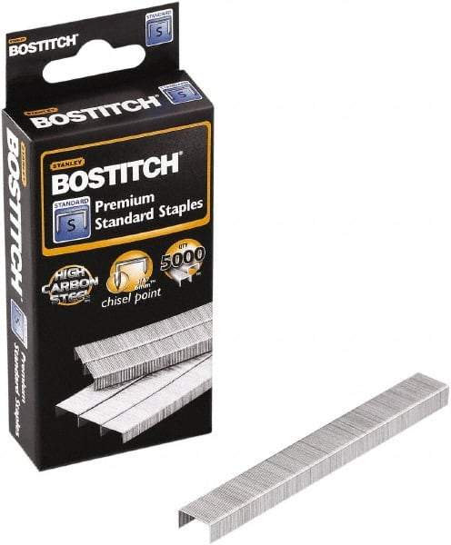 Stanley Bostitch - 1/4" Leg Length, Steel Standard Staples - 20 Sheet Capacity, For Use with All Standard Full-Strip Staplers - Industrial Tool & Supply