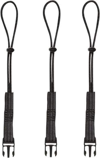 Ergodyne - 12-1/2" Tool Lanyard - Loop Connection, 13" Extended Length, Black - Industrial Tool & Supply