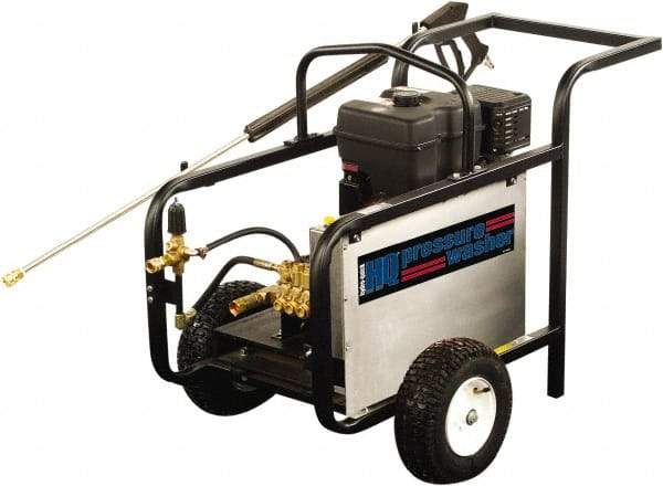 Value Collection - Gas, 18 hp, 4,000 psi, 5 GPM, Cold Water Pressure Washer - AR Triplex Ceramic Plunger, 50' x 3/8" Hose - Industrial Tool & Supply