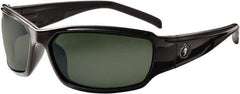 Ergodyne - Green Lenses, Framed Polarized Glasses - Uncoated Lenses, Size Universal, Wrap Around - Industrial Tool & Supply