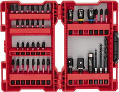 Milwaukee Tool - 40 Piece, Bit Set - 1/8 to 1/4" Hex, Phillips, Slotted, Torx, Square Point - Industrial Tool & Supply