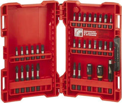 Milwaukee Tool - 32 Piece, Bit Set - 3/16 to 1/4" Hex, Phillips, Slotted, Torx, Square Point - Industrial Tool & Supply