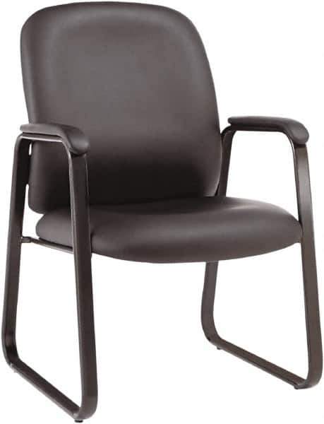 ALERA - Black Leather Guest Chair - 24-1/8" Wide x 36-5/8" High - Industrial Tool & Supply