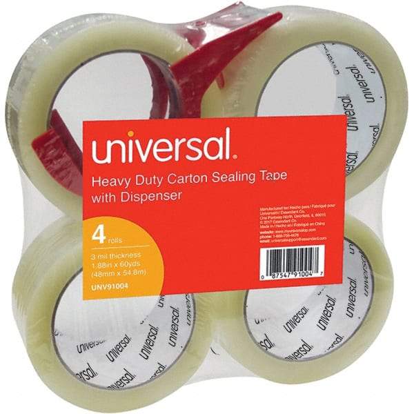 Universal One - 48mm Wide x 3mm Thick x 54.8m Long, 91004 Box Sealing & Label Protection Tape - Clear - Industrial Tool & Supply