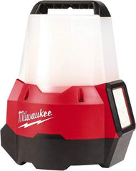 Milwaukee Tool - 18 Volts, 2200 Lumens, Cordless Work Light - Red & Black, Up to 16 hr Run Time - Industrial Tool & Supply