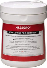 Allegro - Full Face Mask, Half Face Mask Alcohol Wipes - Non-Woven Cloth, 4-3/4" Long x 4-3/4" Wide, Individually Wrapped - Industrial Tool & Supply