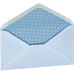 UNIVERSAL - 3-3/4" Long x 6.34" Wide Gummed Flap Security Envelope - White - Industrial Tool & Supply