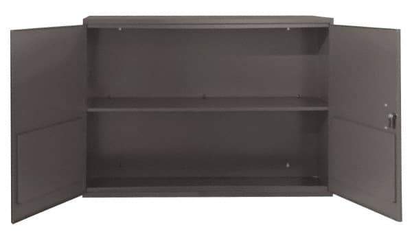 Durham - 1 Shelf Wall Storage Cabinet - Steel, 33-3/4" Wide x 11-7/8" Deep x 23-7/8" High, Gray - Industrial Tool & Supply