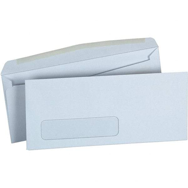 UNIVERSAL - 4.13" Long x 9.63" Wide Gummed Flap Plain White Envelope with Window - White - Industrial Tool & Supply