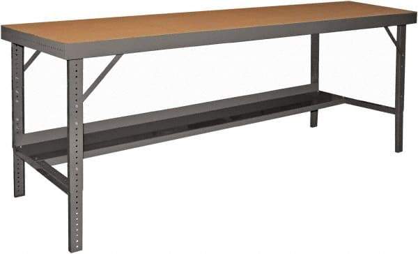 Durham - 72 Wide x 36" Deep x 26" High, Steel Workbench - Folding Legs, Gray - Industrial Tool & Supply