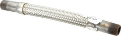 Made in USA - 12" OAL, 3/4" ID, 600 Max psi, Flexible Metal Hose Assembly - Industrial Tool & Supply
