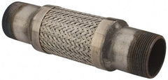 Made in USA - 12" OAL, 2-1/2" ID, Flexible Metal Hose Assembly - Industrial Tool & Supply