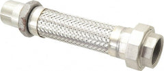 Made in USA - 12" OAL, 1-1/2" ID, 410 Max psi, Flexible Metal Hose Assembly - Industrial Tool & Supply