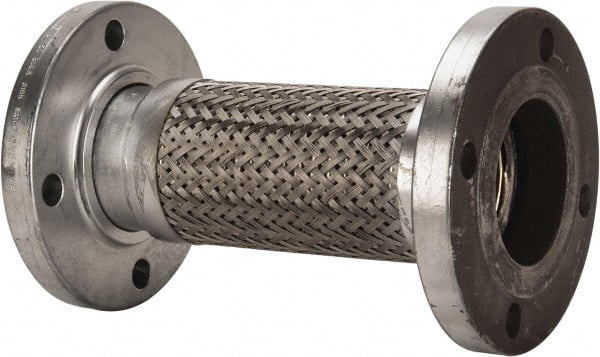 Made in USA - 12" OAL, 3" ID, 250 Max psi, Flexible Metal Hose Assembly - Industrial Tool & Supply
