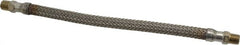 Made in USA - 12" OAL, 1/4" ID, 2,240 Max psi, Flexible Metal Hose Assembly - Industrial Tool & Supply