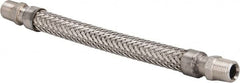 Made in USA - 12" OAL, 1/2" ID, 1,040 Max psi, Flexible Metal Hose Assembly - Industrial Tool & Supply