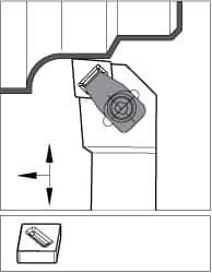Kennametal - CCLN-MX, Left Hand Cut, 5° Lead Angle, 1-1/4" Shank Height x 1-1/4" Shank Width, Negative Rake Indexable Turning Toolholder - 6" OAL, CN..X45 Insert Compatibility, Series Top Notch - Industrial Tool & Supply