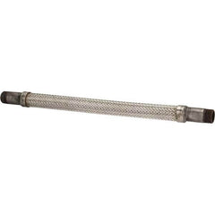 Made in USA - 18" OAL, 3/4" ID, 600 Max psi, Flexible Metal Hose Assembly - Industrial Tool & Supply