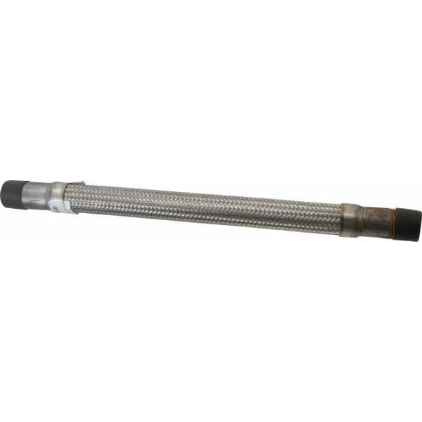 Made in USA - 18" OAL, 1" ID, 580 Max psi, Flexible Metal Hose Assembly - Industrial Tool & Supply