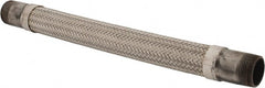 Made in USA - 18" OAL, 1-1/4" ID, 450 Max psi, Flexible Metal Hose Assembly - Industrial Tool & Supply