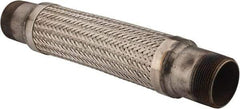 Made in USA - 18" OAL, 2-1/2" ID, Flexible Metal Hose Assembly - 2-1/2" Fitting, Carbon Steel Fitting, 321 Stainless Steel Hose - Industrial Tool & Supply