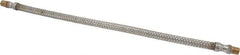 Made in USA - 18" OAL, 1/4" ID, 2,240 Max psi, Flexible Metal Hose Assembly - Industrial Tool & Supply