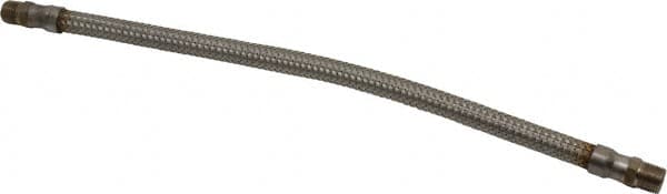 Made in USA - 18" OAL, 3/8" ID, 1,450 Max psi, Flexible Metal Hose Assembly - Industrial Tool & Supply