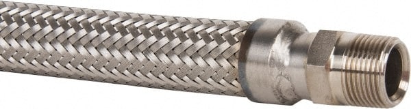 Made in USA - 24" OAL, 3/4" ID, 600 Max psi, Flexible Metal Hose Assembly - Industrial Tool & Supply