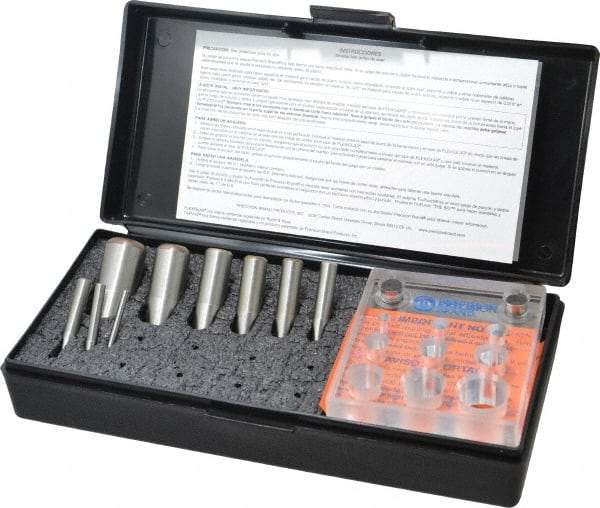 Precision Brand - 1/8 to 3/4 Inch Diameter Shim Punch and Die Set - 1/8, 3/16, 1/4, 5/16, 3/8, 7/16, 1/2, 5/8 and 3/4 Inch Diameter, 9 Piece - Industrial Tool & Supply
