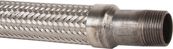 Made in USA - 30" OAL, 1" ID, 580 Max psi, Flexible Metal Hose Assembly - Industrial Tool & Supply