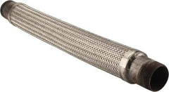 Made in USA - 30" OAL, 2-1/2" ID, Flexible Metal Hose Assembly - 2-1/2" Fitting, Carbon Steel Fitting, Stainless Steel Hose - Industrial Tool & Supply