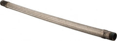 Made in USA - 36" OAL, 1-1/4" ID, 450 Max psi, Flexible Metal Hose Assembly - Industrial Tool & Supply