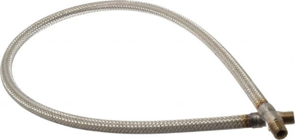 Made in USA - 36" OAL, 1/4" ID, 2,240 Max psi, Flexible Metal Hose Assembly - Industrial Tool & Supply