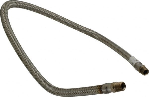 Made in USA - 36" OAL, 3/8" ID, 1,450 Max psi, Flexible Metal Hose Assembly - Industrial Tool & Supply
