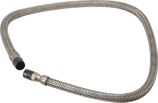 Made in USA - 36" OAL, 1/4" ID, 2,240 Max psi, Flexible Metal Hose Assembly - Industrial Tool & Supply