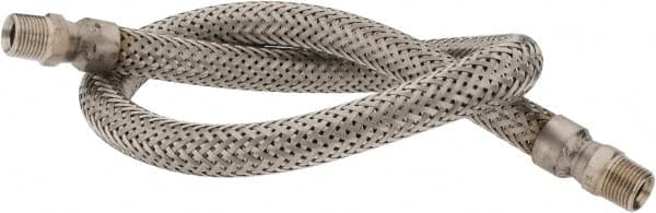 Made in USA - 36" OAL, 1/2" ID, 1,040 Max psi, Flexible Metal Hose Assembly - Industrial Tool & Supply