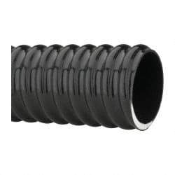 Made in USA - 2" ID, 28 Hg Vac Rating, 70 psi, PVC Vacuum & Duct Hose - 100' Long, Black, 5" Bend Radius, -10°F Min - Industrial Tool & Supply