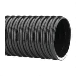 Made in USA - 3" ID, 28 Hg Vac Rating, 50 psi, PVC Vacuum & Duct Hose - 100' Long, Black, 8" Bend Radius, -10°F Min - Industrial Tool & Supply