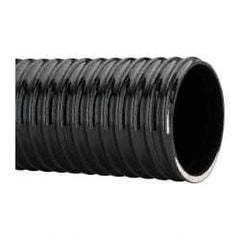 Made in USA - 4" ID, 28 Hg Vac Rating, 40 psi, PVC Vacuum & Duct Hose - 100' Long, Black, 10" Bend Radius, -10°F Min - Industrial Tool & Supply