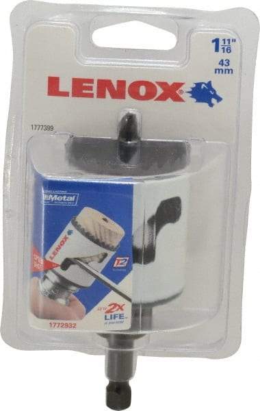 Lenox - 1-11/16" Diam, 1-1/2" Cutting Depth, Hole Saw - Bi-Metal Saw, Toothed Edge - Industrial Tool & Supply