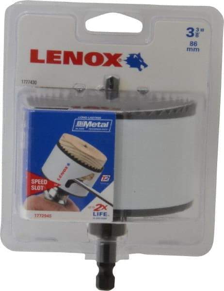 Lenox - 3-3/8" Diam, 1-1/2" Cutting Depth, Hole Saw - Bi-Metal Saw, Toothed Edge - Industrial Tool & Supply