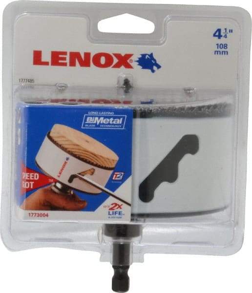 Lenox - 4-1/4" Diam, 1-1/2" Cutting Depth, Hole Saw - Bi-Metal Saw, Toothed Edge - Industrial Tool & Supply
