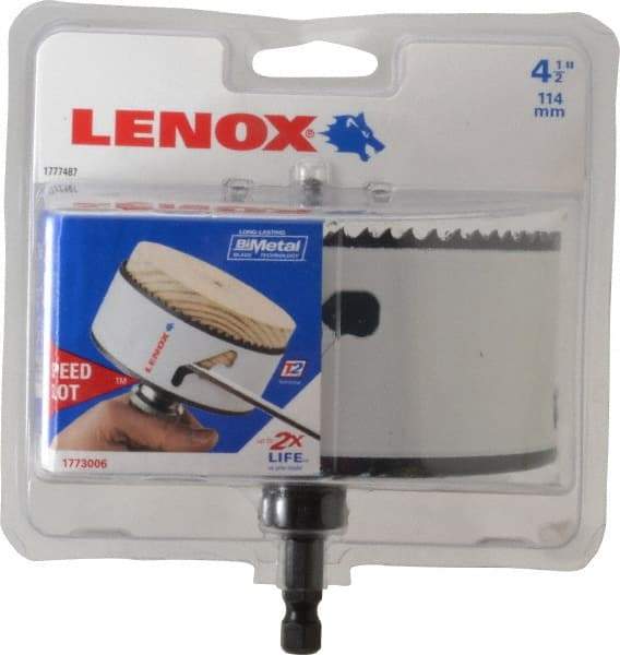 Lenox - 4-1/2" Diam, 1-1/2" Cutting Depth, Hole Saw - Bi-Metal Saw, Toothed Edge - Industrial Tool & Supply