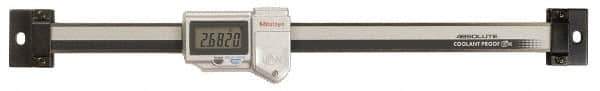 Mitutoyo - 0 to 200mm, 0.01mm Resolution Horizontal Electronic Linear Scale - 0.001 Inch Accuracy, Data Output, SR44 Battery - Industrial Tool & Supply